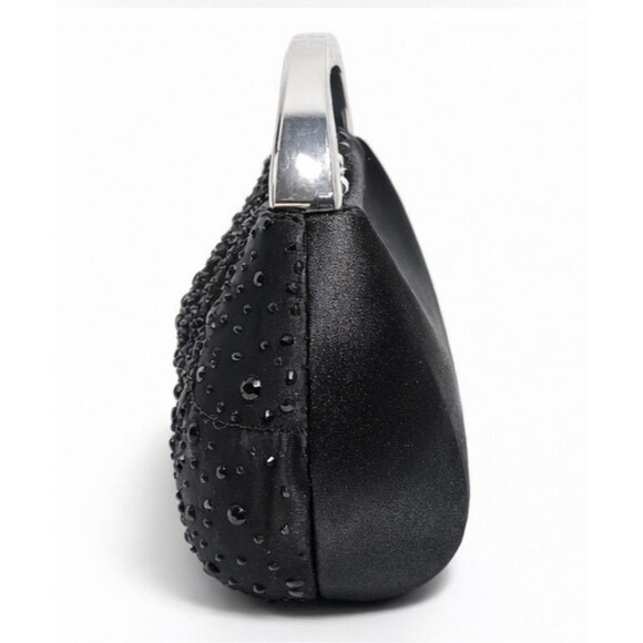 NINA Brando Black Crystal Evening Clutch Top Handle Chain Strap Formal Bag NWT - Picture 5 of 16